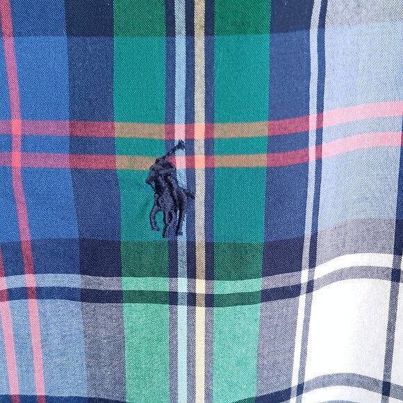 Mens Ralph Lauren Natural Stretch Long Sleeve Plaid Shirt Size XL‎ 18/20 C7 - Picture 5 of 7